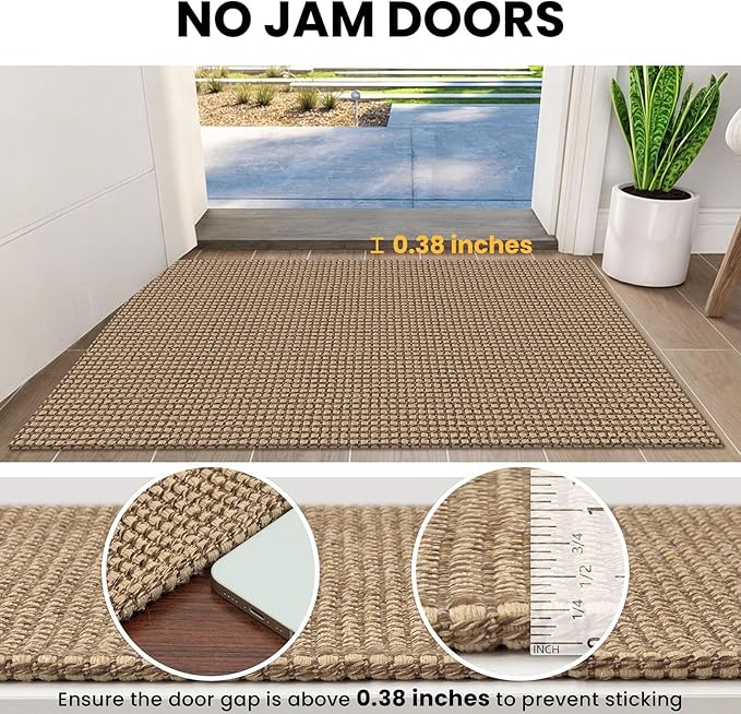 IOHOUZE Washable Area Rug 6x9 Non Slip Rubber Backed Woven Rugs for Living Room, Dining Room Rugs Bedroom Rug, Floor Carpet for Living Room Nursery Office, Orange/Tan/Brown