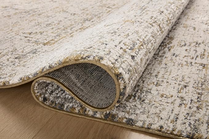 Loloi Amber Lewis Alie Collection ALE-05 Gold/Beige 7'-10'' x 7'-10'', .13'' Pile Height, Round Area Rug
