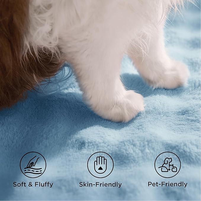 Bedsure 6x9 Fluffy Area Rugs for Living Room, Machine Washable Rugs, Non-Slip Backing, Non-Shedding, Pet Friendly Throw Rug for Bedroom Dining Room, Rug for Kids Room, Celestial Blue