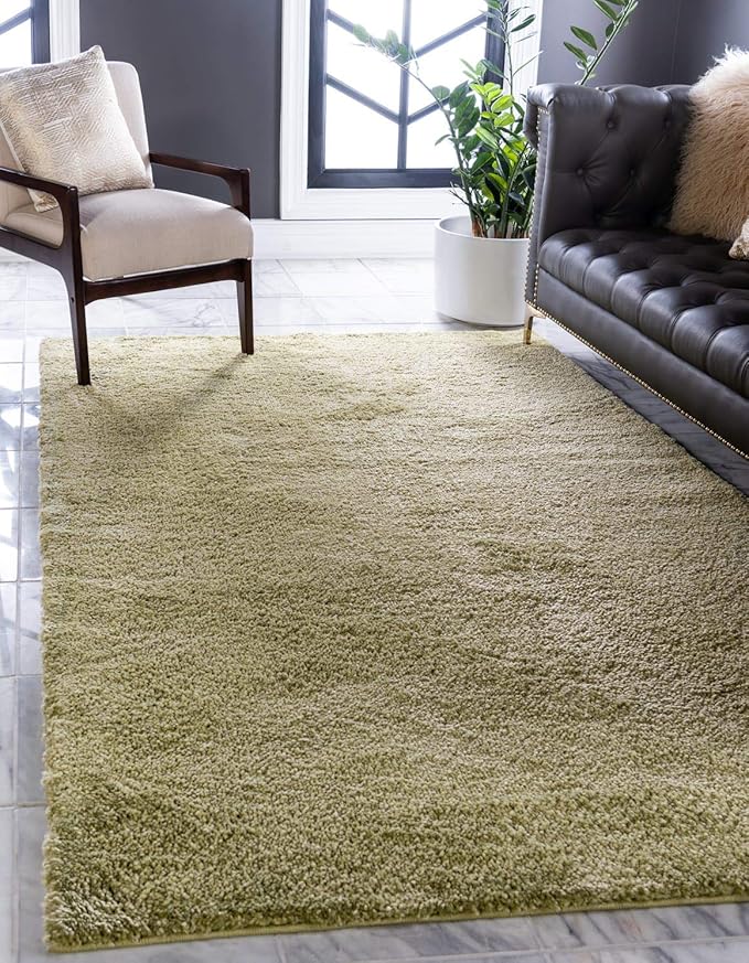 Unique Loom Solo Collection Area Rug - Calabasas (5' 3" x 7' 7" Rectangle, Light Green)