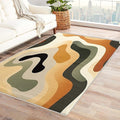 Neutral Color Rug, 2x3 Rug, Earth Tone Rugs for Living Room Bedroom, Vintage Small Area Rug, Washable Rug Non Slip Soft Indoor Carpet, Kids and Pets Friendly, Neutral Color Home & Room Decor