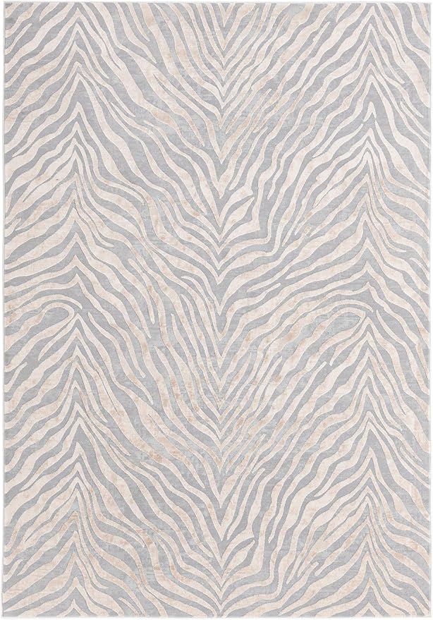 Unique Loom Finsbury Collection Area Rug - Meghan (6' 1" x 9' Rectangle, Gray and Ivory)