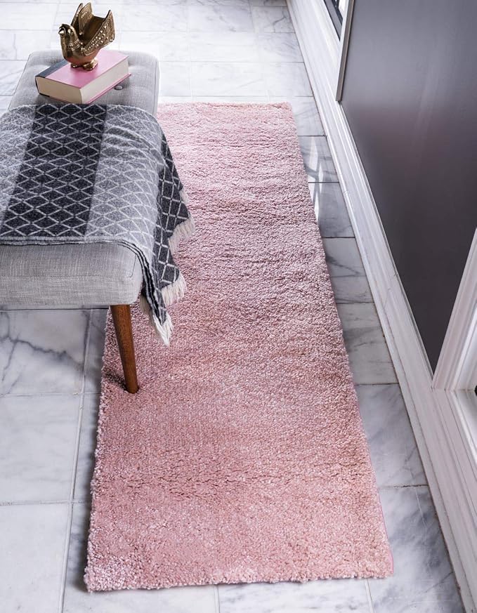 Unique Loom Solo Collection Area Rug - Calabasas (2' 2" x 13' Runner, Pink)