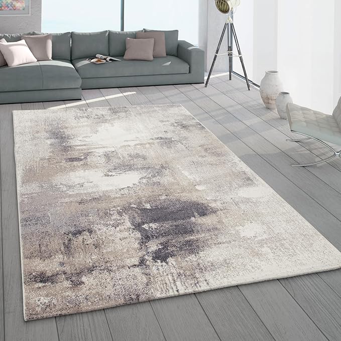 Paco Home Abstract Area Rug Artful Mottled Color Pattern in Beige Grey, Size: 7'10" x 11'2"