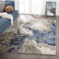 LUXE WEAVERS Marble Swirl Abstract Area Rug, Blue 4x5
