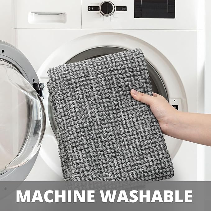 Braided Area Rug 6x9 Ft Washable Rugs for Living Room Non Slip Bedroom Rugs Boho Dining Room Rug Cotton Living Room Woven Floor Carpet for Nursery Playroom, Dark Grey/Grey