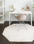 Unique Loom Solo Collection Area Rug - Calabasas (7' 10" Octagon, Ivory)