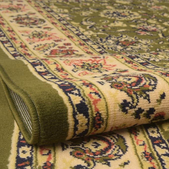 Rugs.com Yasmin Collection Rug – 8 Ft Square Green Medium Rug Perfect for Living Rooms, Kitchens, Entryways
