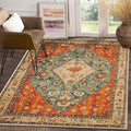 COMSLE Boho Area Rug, 4' x 6' Machine Washable Rugs for Entryway Faux Wool Large Rugs Distressed Throw Rug Non-Slip Floor Carpet for Indoor Bedroom Kitchen Living Room
