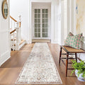 jinchan Kalen Runner Rug 2x10 Washable Hallway Rug Vintage Indoor Thin Retro Floor Cover Distressed Floral Country Lightweight Non Slip Carpet for Entryway Bathroom Bedroom Living Room Stairway Red
