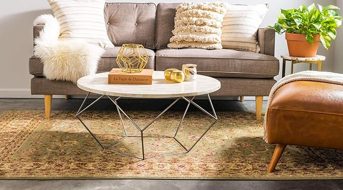 Unique Loom Voyage Collection Traditional Oriental Classic Intricate Design Area Rug (8' 0 x 11' 4 Rectangular, Green/Ivory)