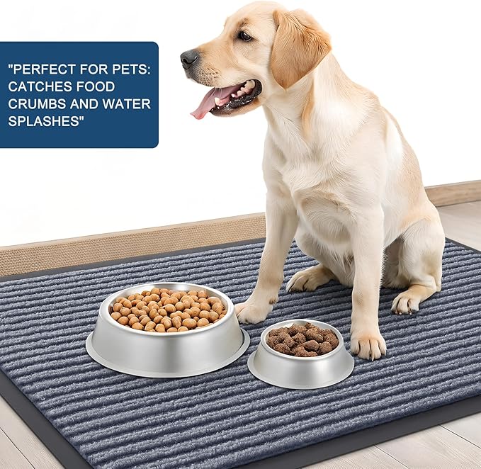 OLANLY Front Door Mat Indoor Outdoor Entrance, Waterproof Heavy Duty Doormat, Fade Resistant, Low Profile, Easy Clean Patio Porch Welcome Floor Mats for Entry, 47x32, Ash Grey