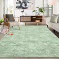 RUGSREAL Washable Rug 10x13 for Living Room Christmas Modern Abstract Area Rug Non-Slip Large Contemporary Bedroom Carpet Stain Resistant Aesthetic Carpet Foldable Solid Rug for Home Office, Green