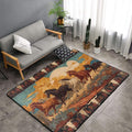 Horse Western Boho Ethnic Style Area Rug Washable Outdoor Rugs Anti-Slip Soft Carpet Entryway Indoor Door Mat for Bedroom,Living Room,Porch,Terrace and Entrance Decor 8'x 5'