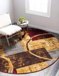 Unique Loom Barista Collection Area Rug - Kouillou (4' 1" Round, Multi/ Brown)