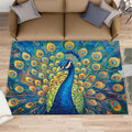 Peacock Area Rug 4x6-4x6 Rug, Wonderful Peacock Rugs for Living Room, Teal Turquoise Carpet, Peafowl Washable Area Rugs for Bedroom, Aesthetics Carpet - Peafowl Home Decor & Gifts