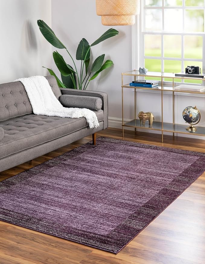 Rugs.com Angelica Collection Rug – 8' x 11' Violet Medium Rug Perfect for Living Rooms, Large Dining Rooms, Open Floorplans