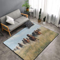 Horses Gallop Across The Grassland Area Rug Washable Outdoor Rugs Anti-Slip Soft Carpet Entryway Indoor Door Mat for Bedroom,Living Room,Porch,Terrace and Entrance Decor 9'x 6'
