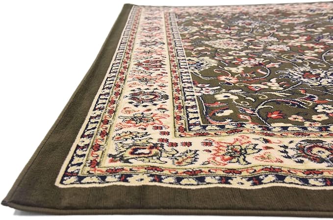 Unique Loom Sialk Hill Collection Area Rug - Washington (7' 10" Square Green/Hunter Green)