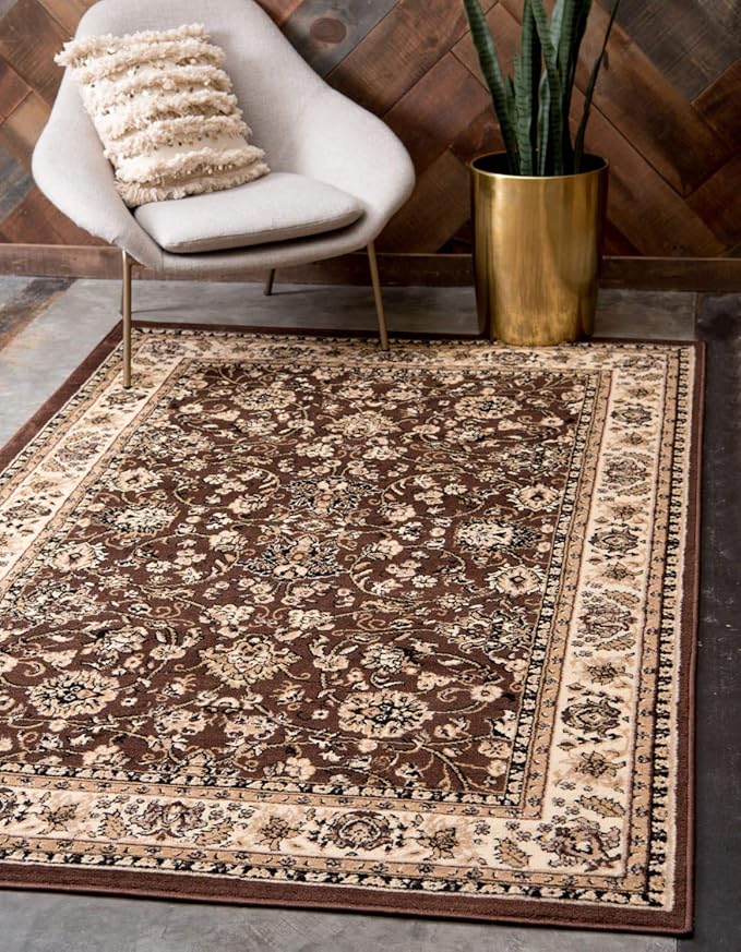 Unique Loom Sialk Hill Collection Area Rug - Washington (2' 2" x 3' 1" Rectangle Brown/Black)