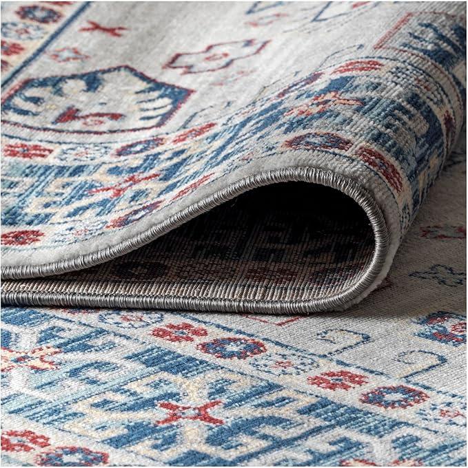 JONATHAN Y Modern Vintage Medallion Blue/Light Grey Runner Rug, 2x8, Country, Floral, Easy-Cleaning for Living Room, Bedroom, Kitchen, Pet Friendly, Non-Shedding (MDP108A-28)