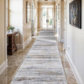 Washable Hallway Runner Rug for Home: Extra Long Runners for Entryway Living Room Dining Room - Stain and Water Resistant Rugs with Non-Slip Backing - Soft Low-Pile Carpet 2'6''x12' Beige Grey