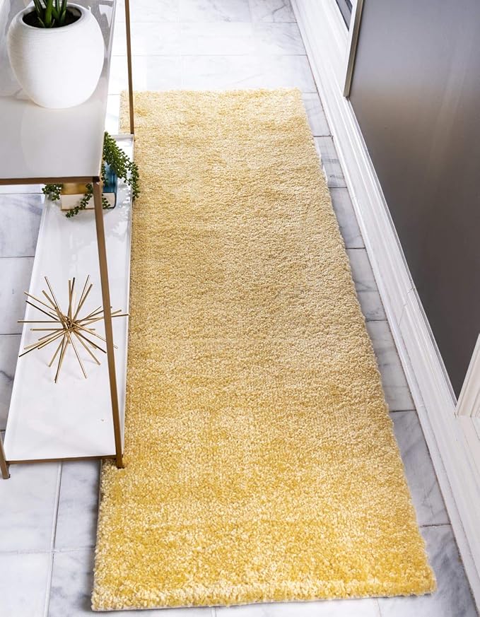 Unique Loom Solo Collection Area Rug - Calabasas (2' 2" x 13' 1" Runner, Yellow)