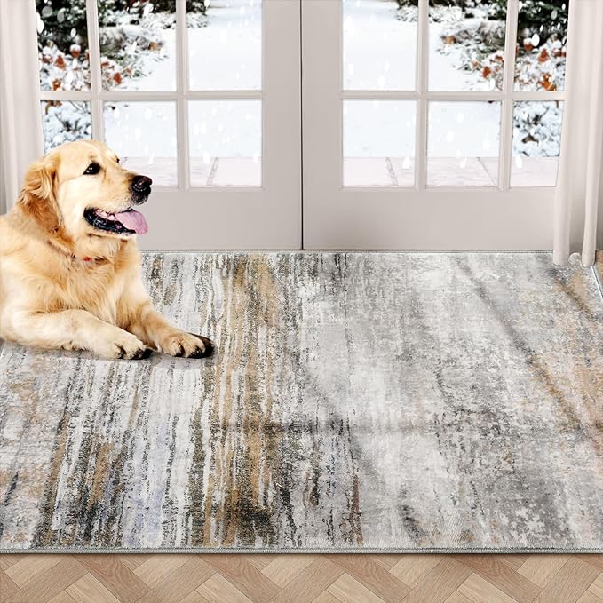 COMSLE Door Mat Soft Absorbent Indoor Front Entryway Rug Machine Washable Entrance Mats for Muddy Paws for Muddy Paws Non Slip Throw Rugs 24" x 48" Doormat for Inside Foyer Bedroom - Yellow