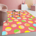 Retro Pink Yellow Green Polka Dot Texture Rug 6x8 Non Slip Washable Soft Area Rugs for Living Room Bedroom Nursery Room Stain Resistant Large Home Office Playroom Indoor Carpet