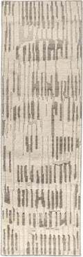 Dash & Albert Hicks Natural Hand Knotted Wool Rug, Runner-2.5 X 8 Feet, Ivory Geometric Pattern - Premium Luxury Hotel Quality Soft Breathable Hypoallergenic Machine Washable Easy Care All Season