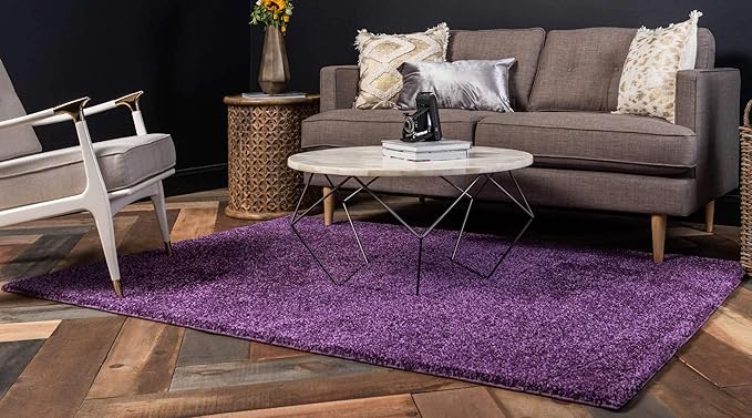 Unique Loom Solo Collection Area Rug - Calabasas (10' x 13' Rectangle, Violet)