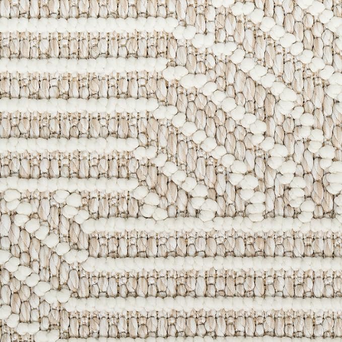 Nourison Home Textured Home Beige Ivory 3'11" x 5'11" Area Rug - Easy Clean, Non Shedding, Bed Room, Living Room, Dining Room, Kitchen (4' x 6')