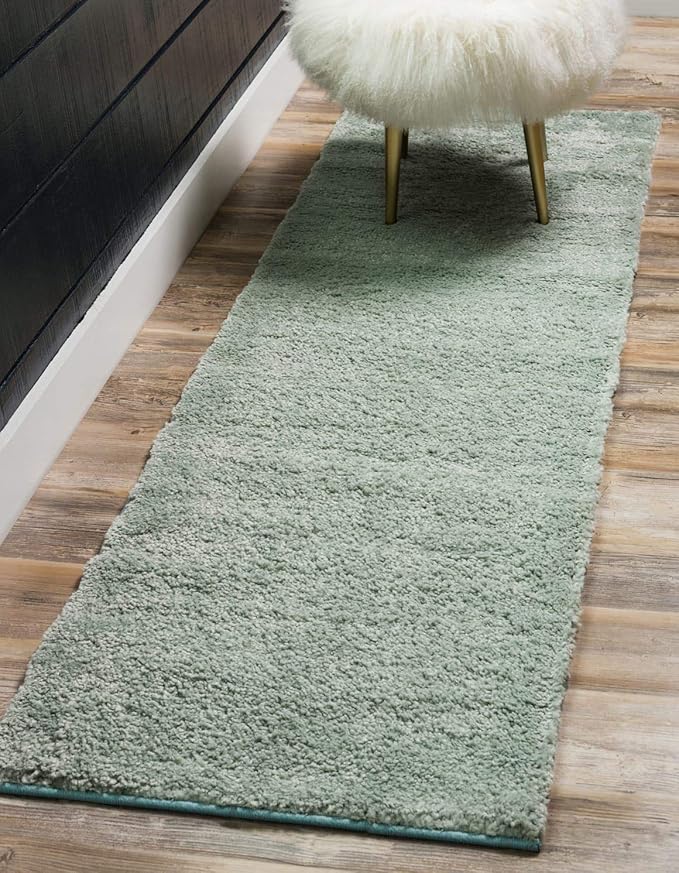 Unique Loom Solo Collection Area Rug - Calabasas (2' 2" x 6' 7" Runner, Light Blue)
