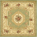 Unique Loom Versailles Collection Traditional Classic Floral Motif Area Rug (4' 0 x 4' 0 Square, Green/ Ivory)