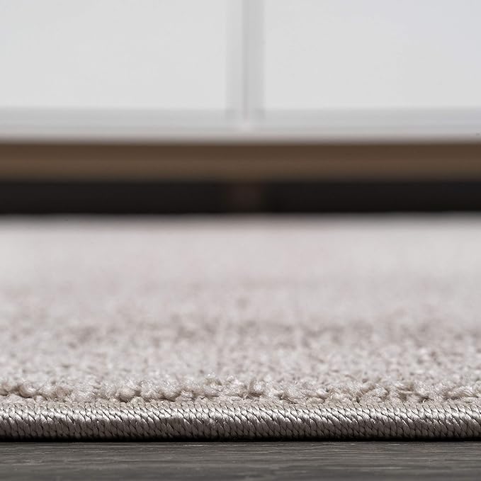 JONATHAN Y Haze Solid Low-Pile Beige 7x7 Square Indoor Area Rug, Coastal,Bohemian,Minimalist,Classic, Easy-Cleaning for Living Room,Bedroom,Kitchen,Pet Friendly,Non-Shedding (SEU100G-7SQ)