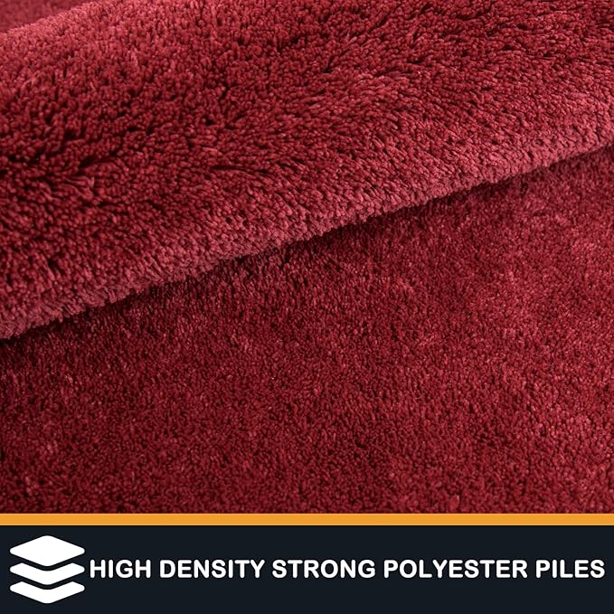 PURRUGS Dirt Trapping Door Mat 34" x 59", Non-Slip Machine Washable Entry Rug, Shoe Scraper, Dog Doormat, Super Absorbent Welcome Mat for Front & Back Door, Muddy Shoes & Paws, Burgundy Red