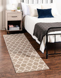 Rugs.com Lattice Collection Rug – 8 Ft Runner Light Brown Medium-Pile Rug Perfect for Hallways, Entryways