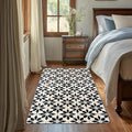 Black Beige Vintage Washable 3x5 Area Rugs for Living Room, Thin Low Pile Contemporary Carpet, Non-Slip Base Lightweight Rug