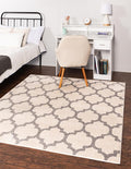 Rugs.com Lattice Collection Rug – 10 Ft Square Beige and Gray Medium-Pile Rug Perfect for Living Rooms, Kitchens, Entryways