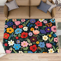 Boho Flowers Rugs for Bedroom - 4x6 Area Rug - Cartoon Flowers Rugs for Living Room, Abstract 3D Floral Rug, Non-Slip Washable Home Decor Carpet