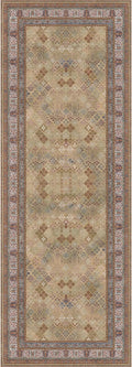 Kuden 2'6"x10 Runner Rug, Machine Washable Area Rug with Non-Slip Backing, Vintage Style, Soft, Easy Clean, Low Pile Rug for Hallway, Entryway, Kitchen, Bedroom