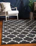 Rugs.com Lattice Collection Rug – 9' x 12' Black Medium Rug Perfect for Living Rooms, Large Dining Rooms, Open Floorplans