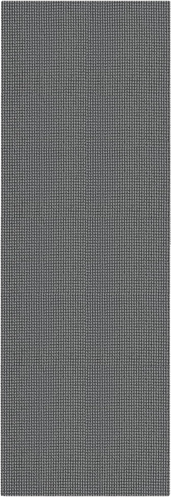 IOHOUZE Washable Runner Rug 2x8 Non Slip Rubber Backed Hallway Runner Entryway Runner Indoor, Kitchen Rugs Woven Cotton Floor Carpet for Kitchen Hall Entrance Bedroom, Dark Grey