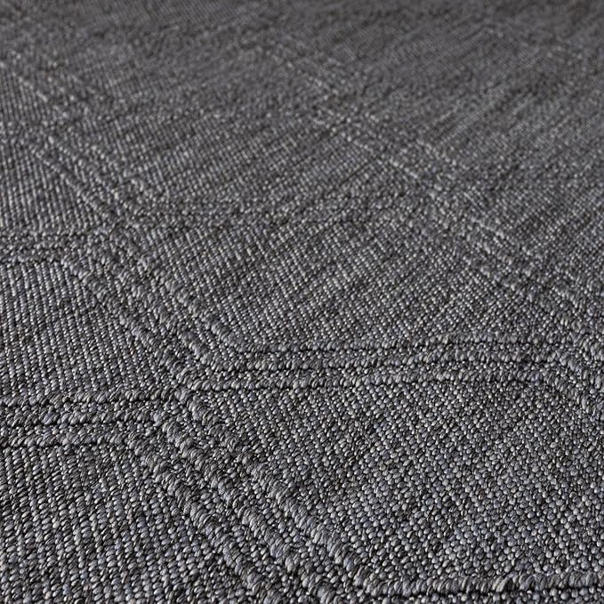 LUXE WEAVERS Modern Farmhouse Smoke 6x9 Washable Area Rug, Anti-Slip Diamond Pattern Carpet