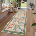 Collive 2x6 Hallway Runners Rug Non Slip, Green Washable Jungle Animal Kitchen Rug Runner for Hallways, Low Pile Entryway Carpet Soft Stain Resistant Bathroom Mats for Laundry Room, Bedside, Bedroom