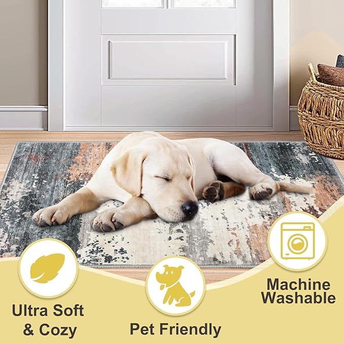 COMSLE Door Mat for Dogs Muddy Paws Soft Absorbent Indoor Front Entryway Rug Machine Washable Entrance Mats Non Slip Throw Rugs 36" x 60" Doormat for Inside Foyer Bedroom - Yellow