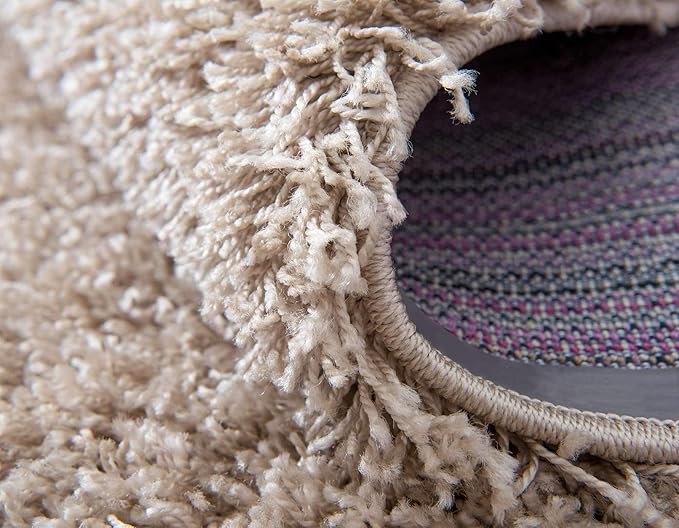 Unique Loom Solid Shag Collection Area Rug (10' x 13' Rectangle, Taupe)
