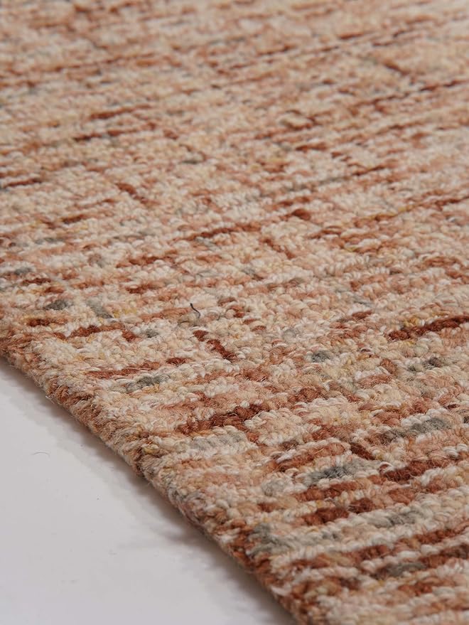 Hand Tufted Wool ECO-Friendly Area Rugs - 4'x6', Rectangle Shape, Light Brown, Solid Plain Design, High Pile Handmade Anti Skid Area Rugs for Living Room, Bed Room (KWC111)