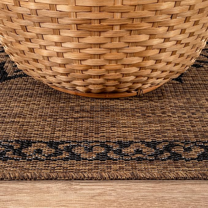 CAMILSON Outdoor Rug 10x14 Medallion Gold Modern Large Area Rugs for Indoor and Outdoor Patios Kitchen and Hallway Mats Washable Porch Deck Outside Carpet (Medallion Gold 10 x 14)