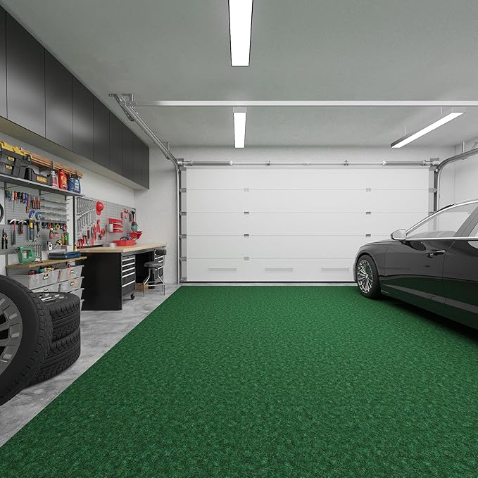 Ottomanson 6'6" x 32' Hallway Runner with Scraper Pile - Extra Durable Non-Slip Rug Mat for Indoor & Outdoor Use - Ideal for Kitchen, Entryway & Garage - High-Traffic Carpet, Green